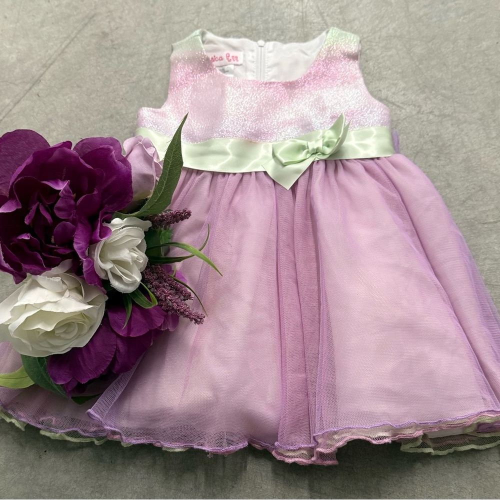 Jessica Ann Formal Dress in Purple and Green Size 2T